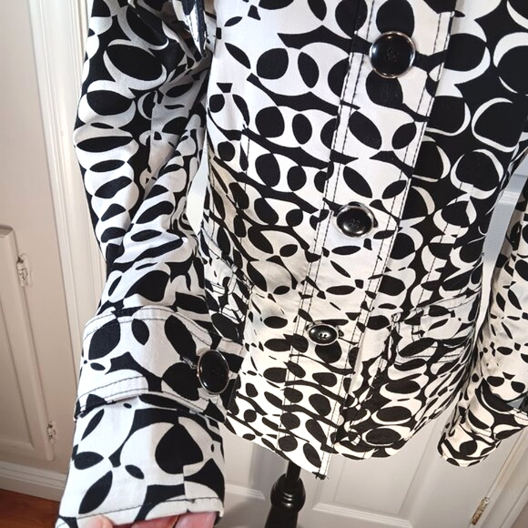 Dalia Jacket Blazer Dress Coat Black White Pattern Women's Size 10P NWOT - Picture 10 of 16